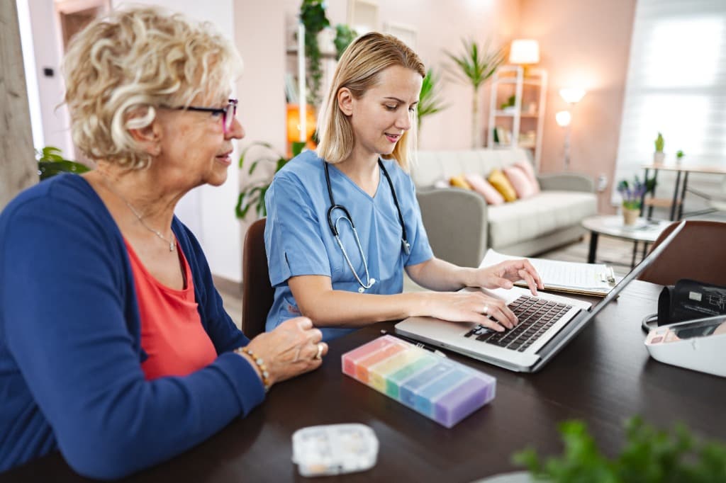 Clinician reviewing an individualized care plan