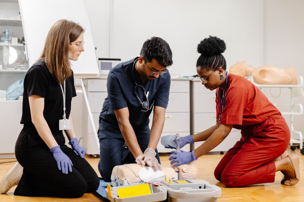 Healthcare worker completing specialized training
